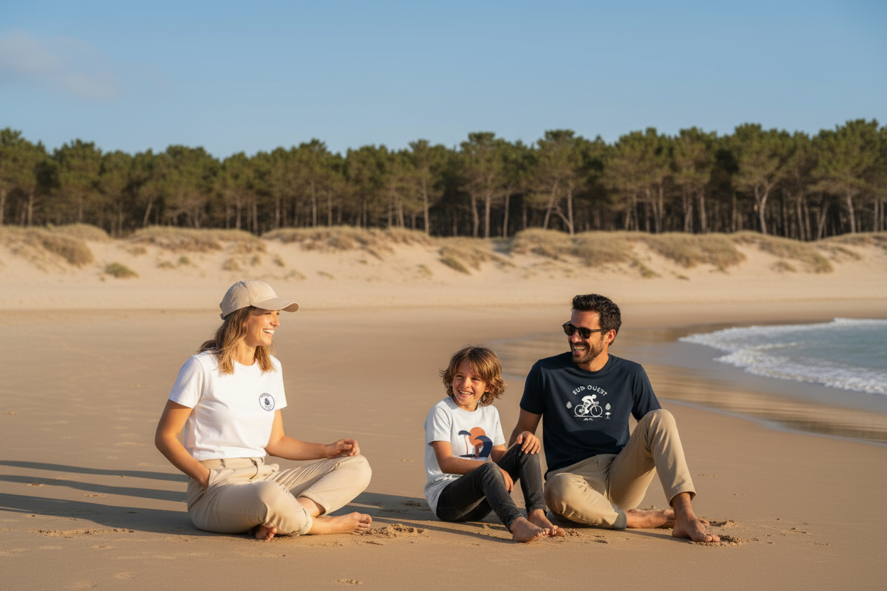 Bannière plage Landes pins maritimes