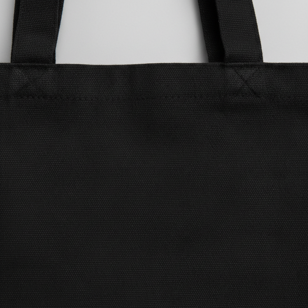 Détail tissu tote bag noir - Qualité visible