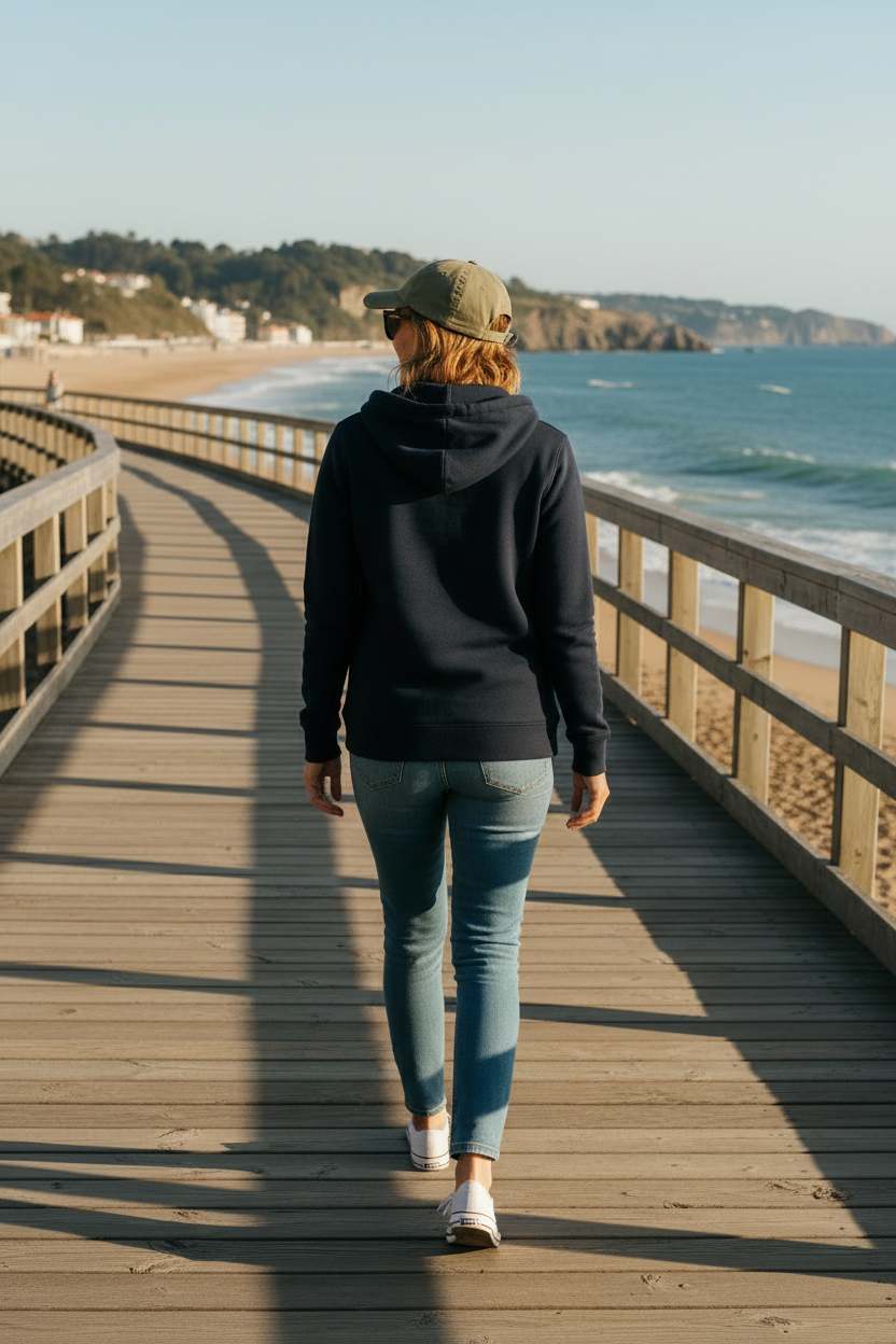 Dos promenade bois plage Atlantique