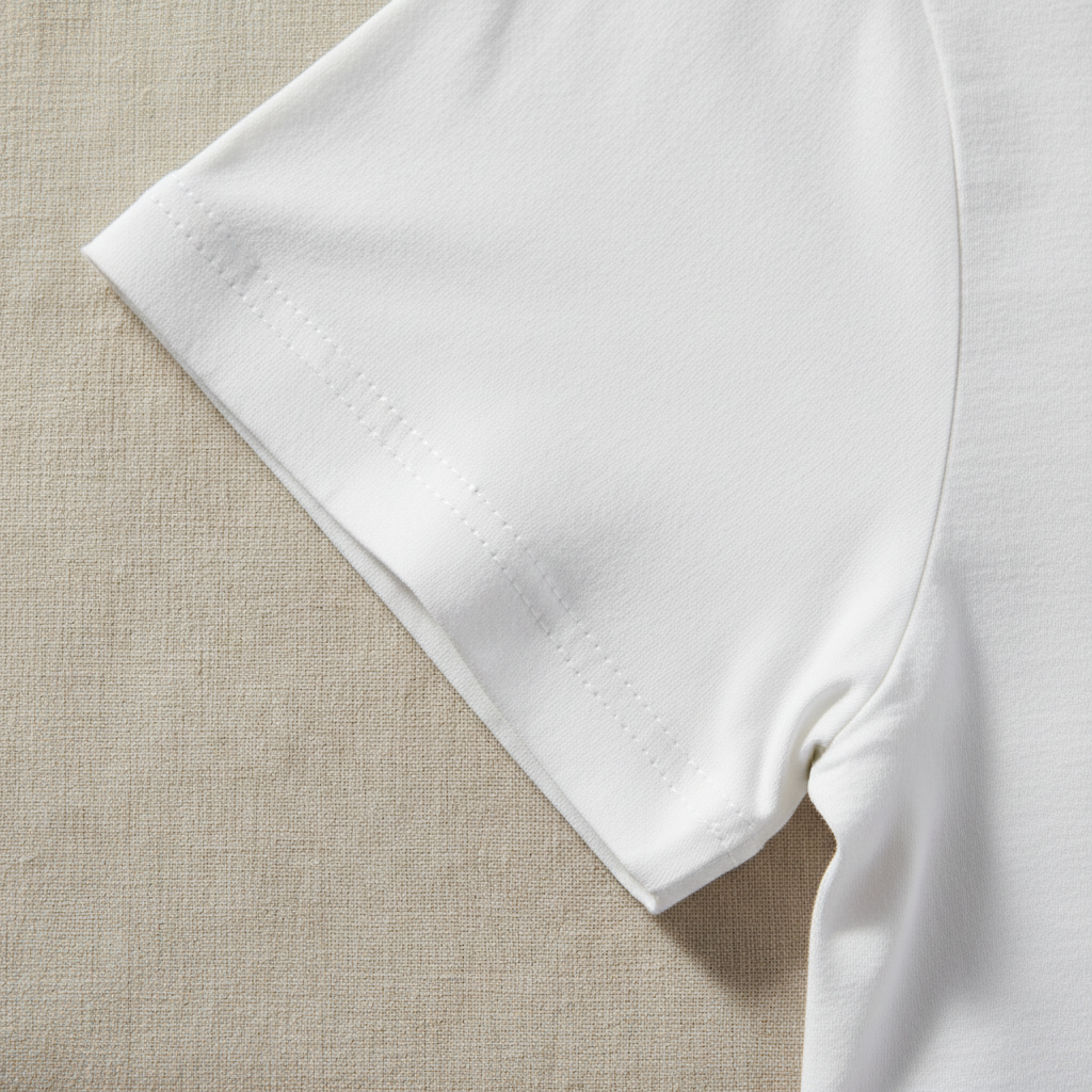 Double couture t-shirt blanc neuf