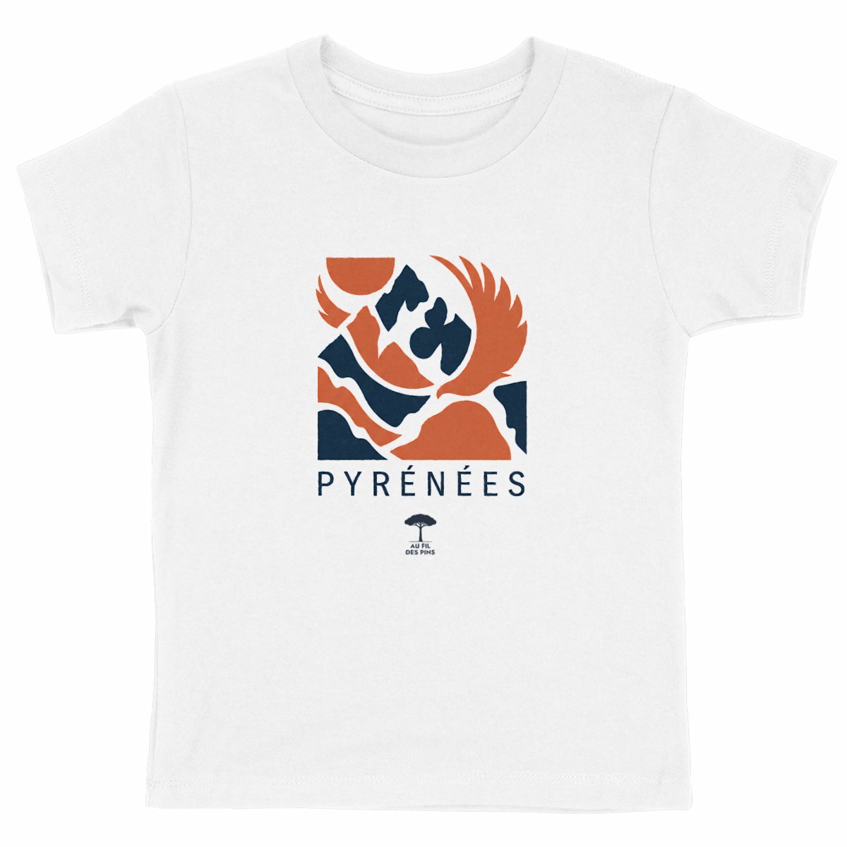Tee-shirt éco-responsable enfant Pyrénées - face_blanc