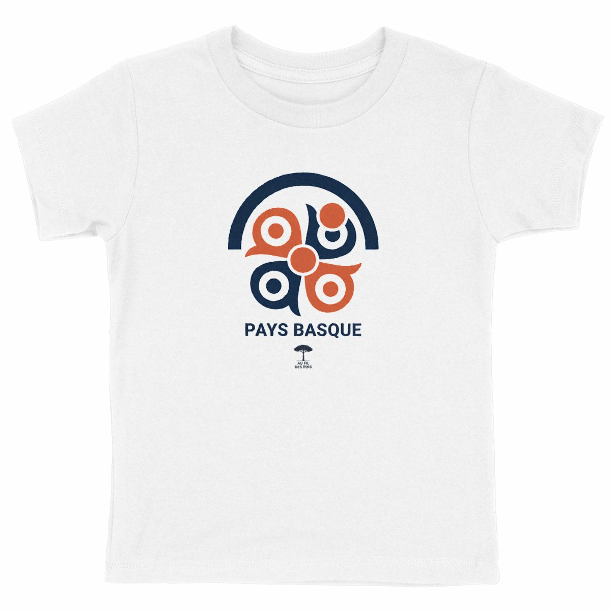 T-shirt éco-responsable enfant pays basque - face_blanc