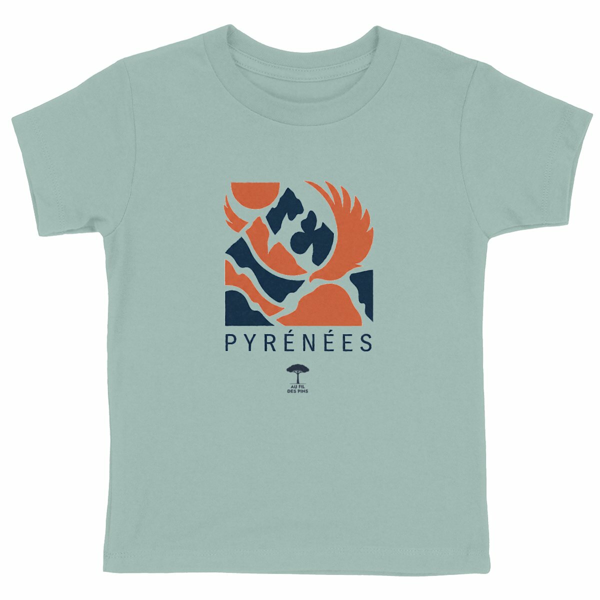 Tee-shirt éco-responsable enfant Pyrénées - face_vert