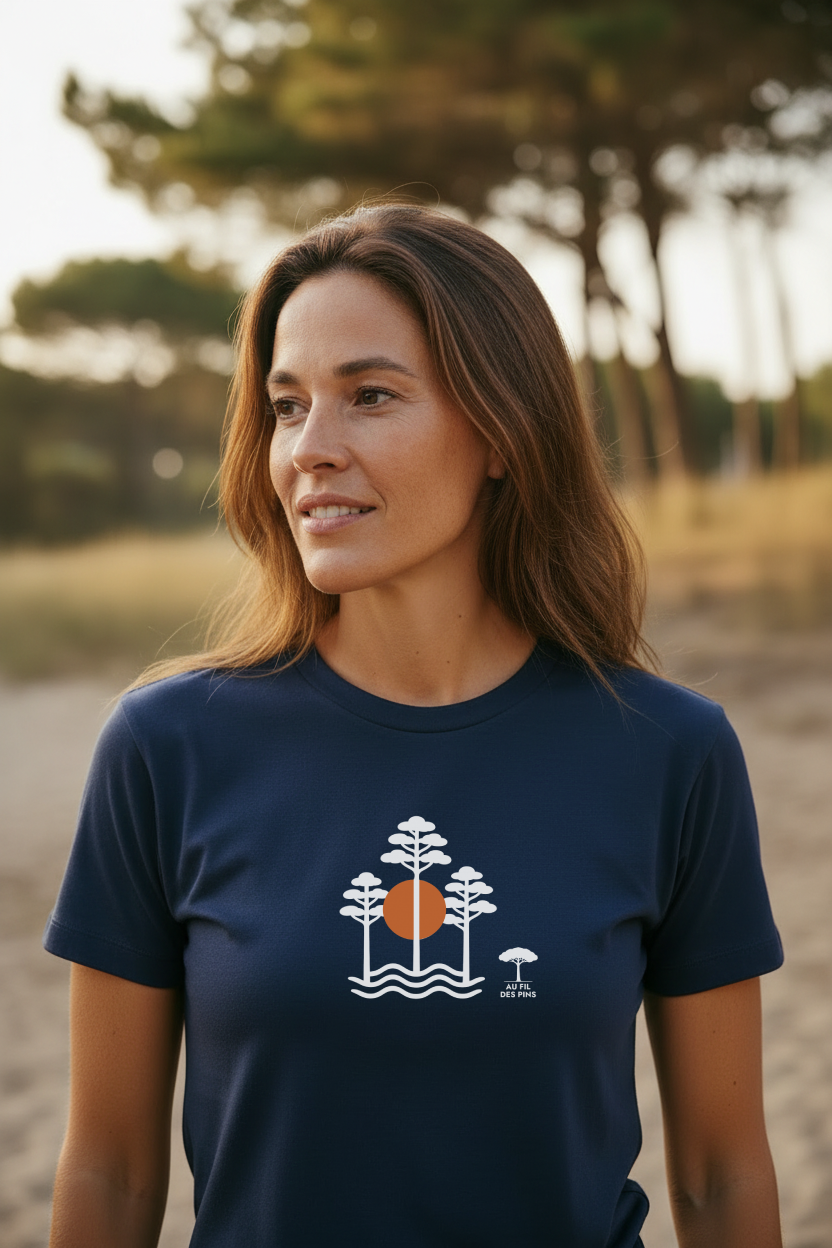Tee-shirt éco-responsable femme Pins sur les vagues