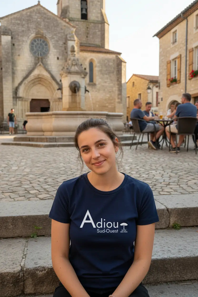 T-shirt femme bio "Adiou" – Coton GOTS | Au Fil des Pins