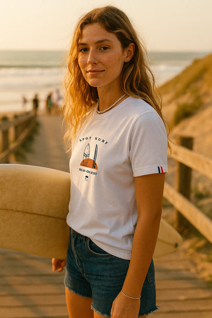 🇫🇷 Tee-shirt français femme Spot Surf-Premium Plus-Au Fil des Pins-AU FIL DES PINS