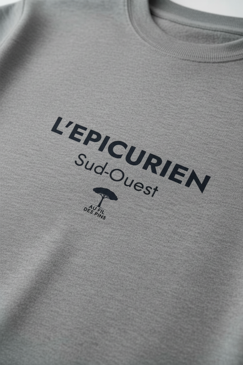 L'Épicurien design anthracite sur gris