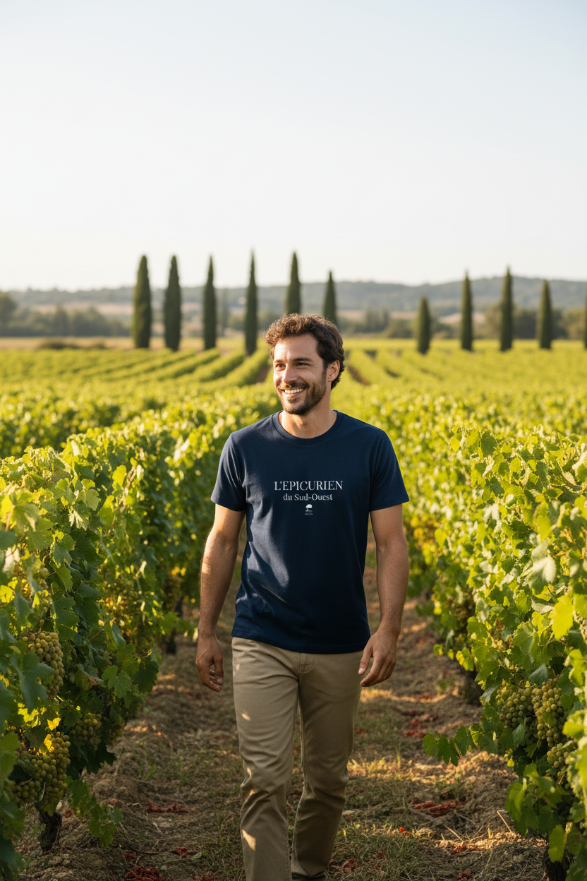 L'Épicurien - Lifestyle vignoble t-shirt long 2