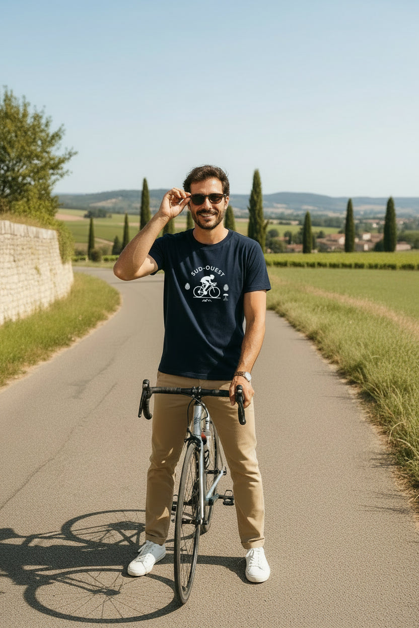 T-shirt éco-responsable “Le Tour” – Cyclisme & Sud-Ouest