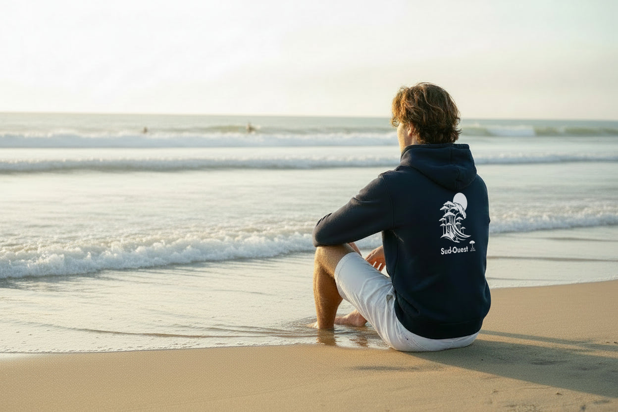 Sweat Surf Coton Bio Homme - Spot Sud-Ouest | Éco-responsable