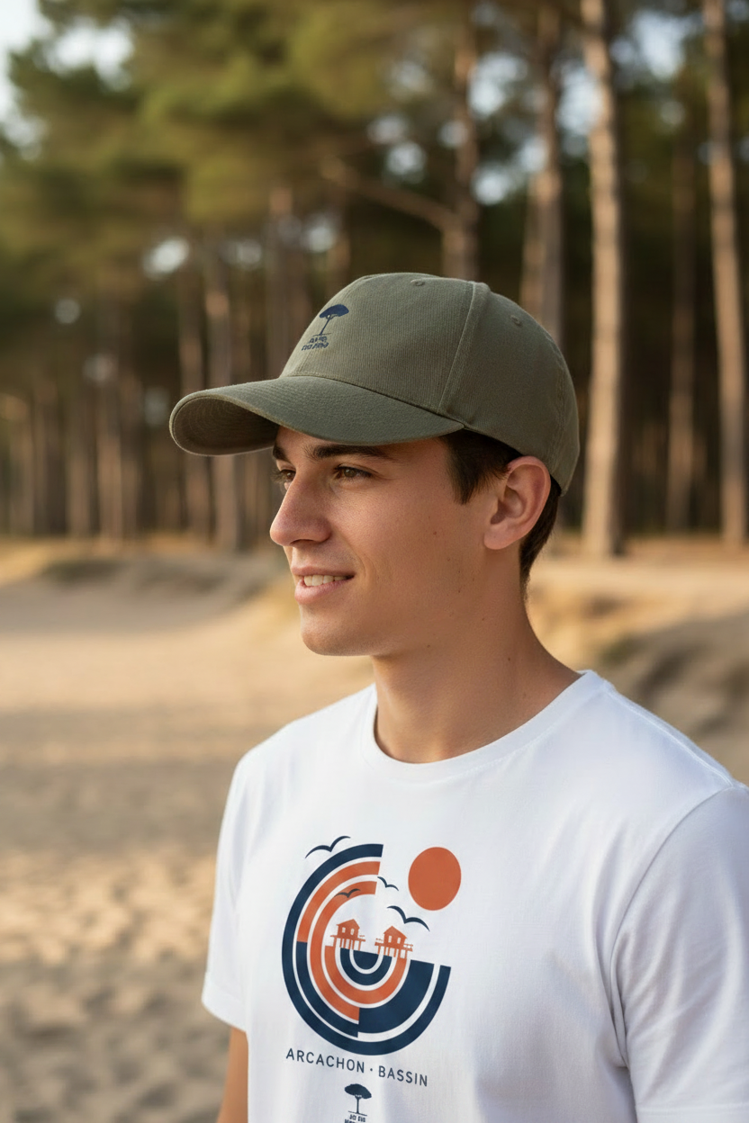 Lifestyle t-shirt Arcachon Bassin - proportions flat lay