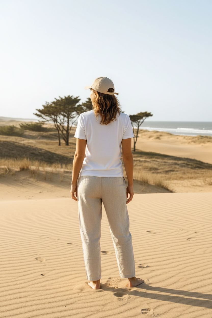 Lifestyle t-shirt blanc plein pied dos