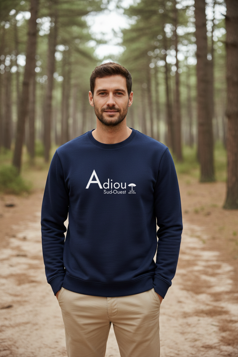 Sweat Unisexe "Adiou" – Coton Bio & Message du Sud-Ouest