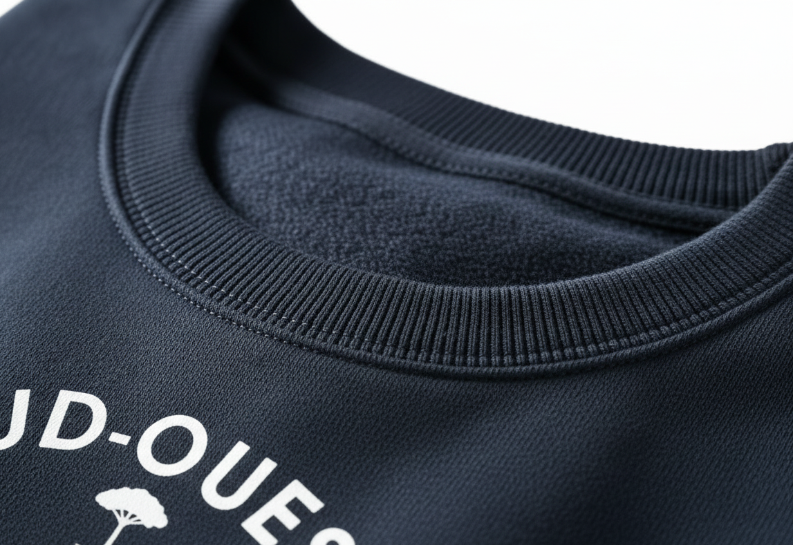 Macro col côtelé – Sweat marine