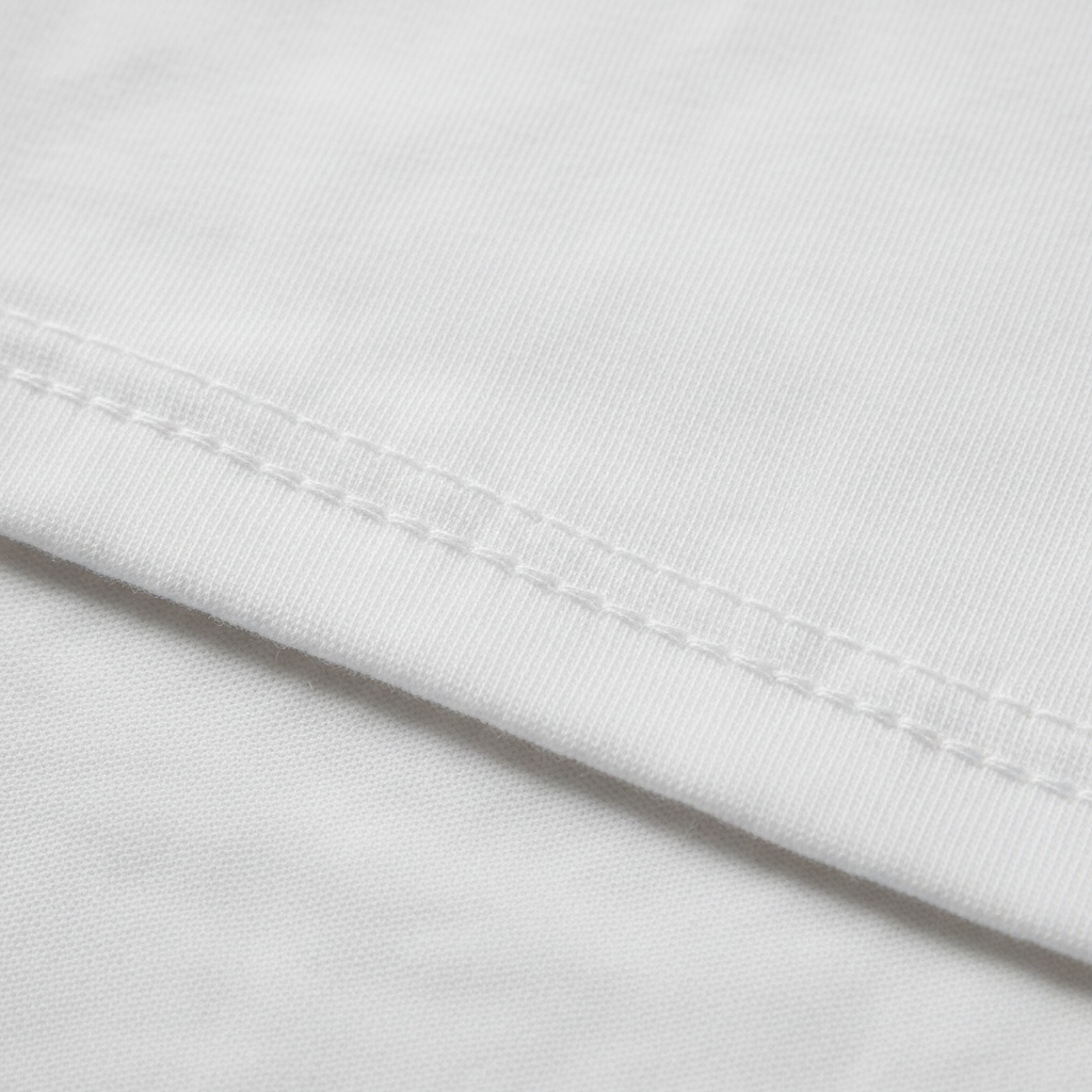 Macro double couture t-shirt blanc premium