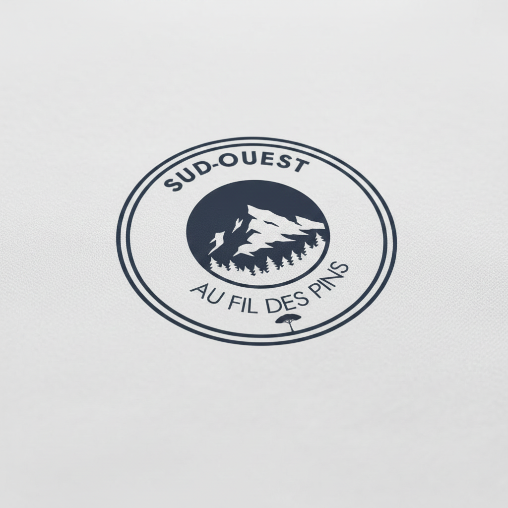 Macro DTF badge Pyrénées biais