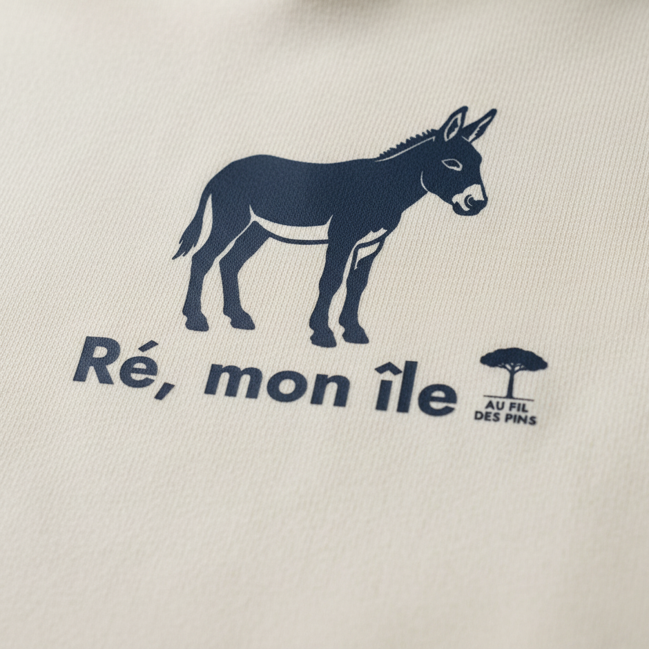 Macro DTF design Ré mon île — ivoire