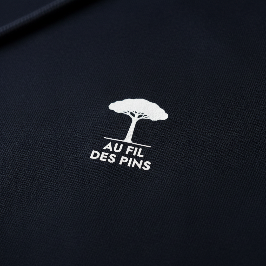 Macro logo blanc - sweat capuche marine