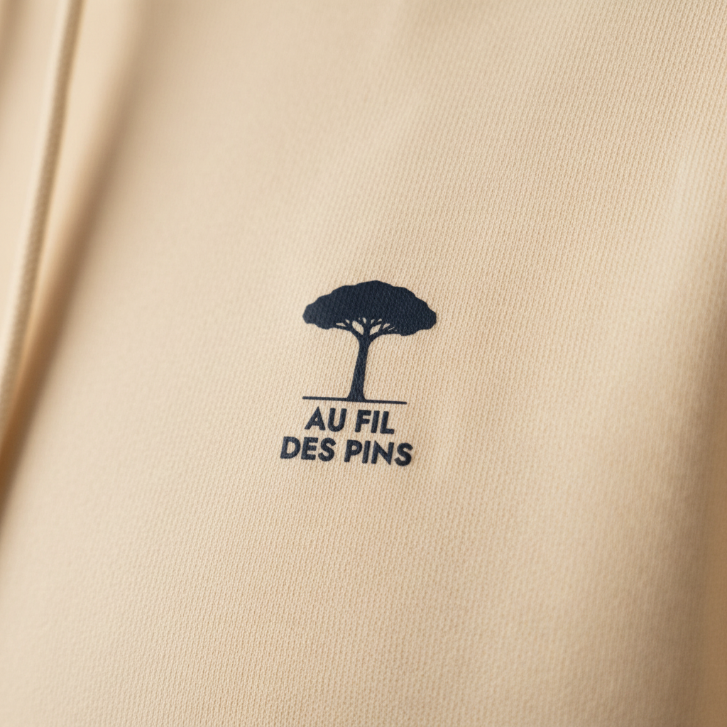 Macro logo navy - sweat capuche ivoire