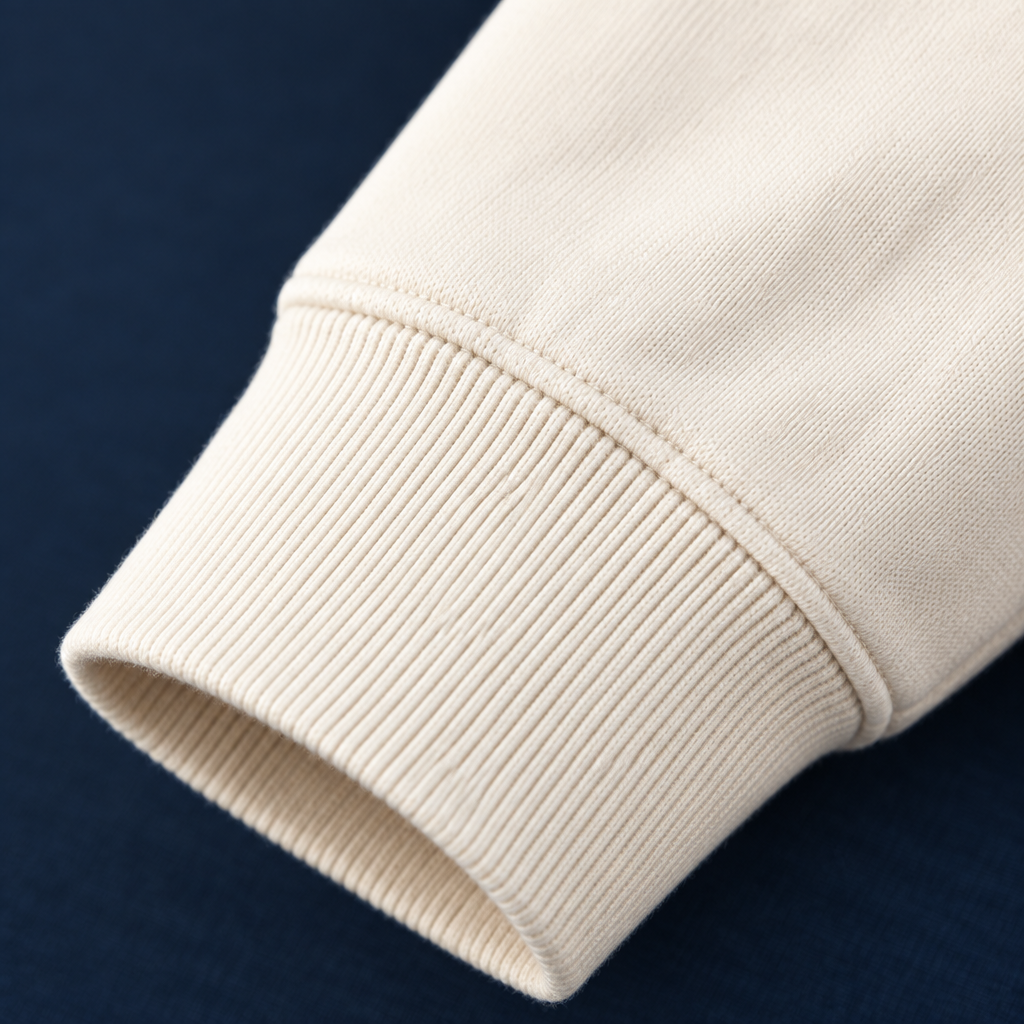 Macro poignet, sweat ivoire, sans design
