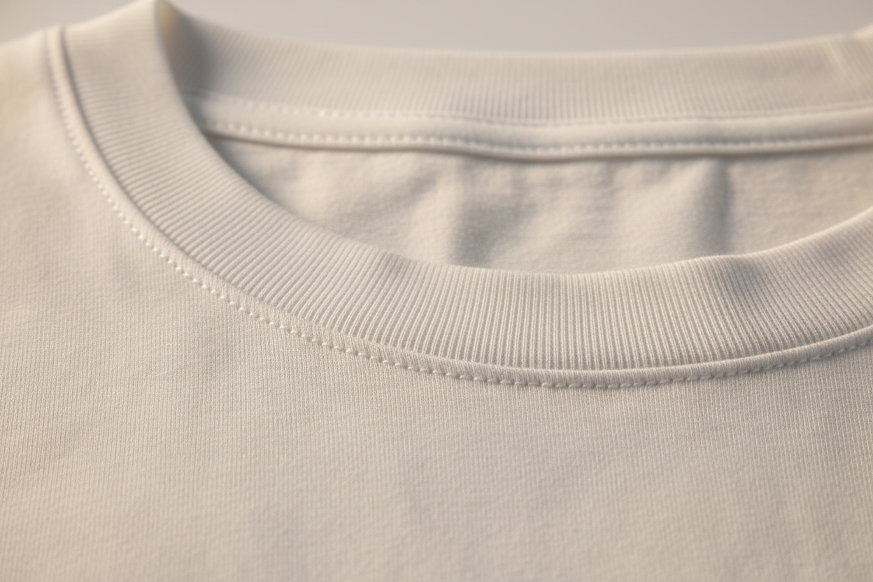 Plan de coupe col du t-shirt - sans étiquette
