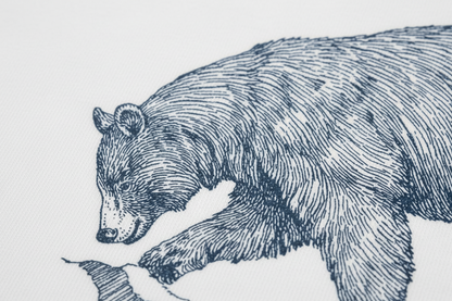 Plan de coupe design ours sur tissu