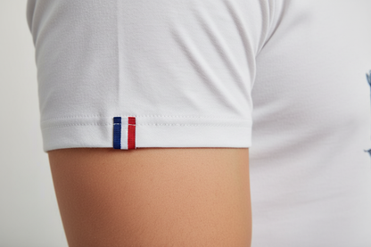 Plan de coupe manche gauche avec étiquette tricolore