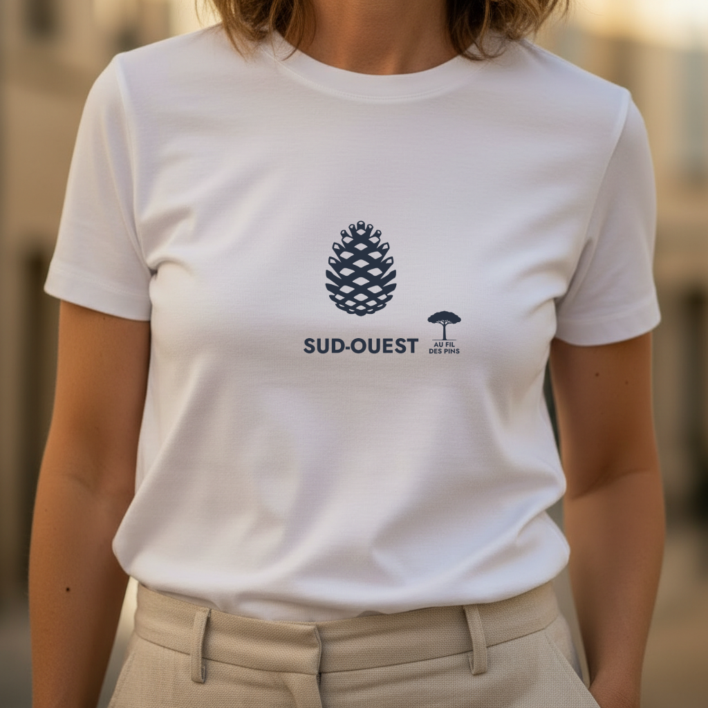 T-shirt Femme "Pomme de Pin" – Coton Bio GOTS | Au Fil des Pins