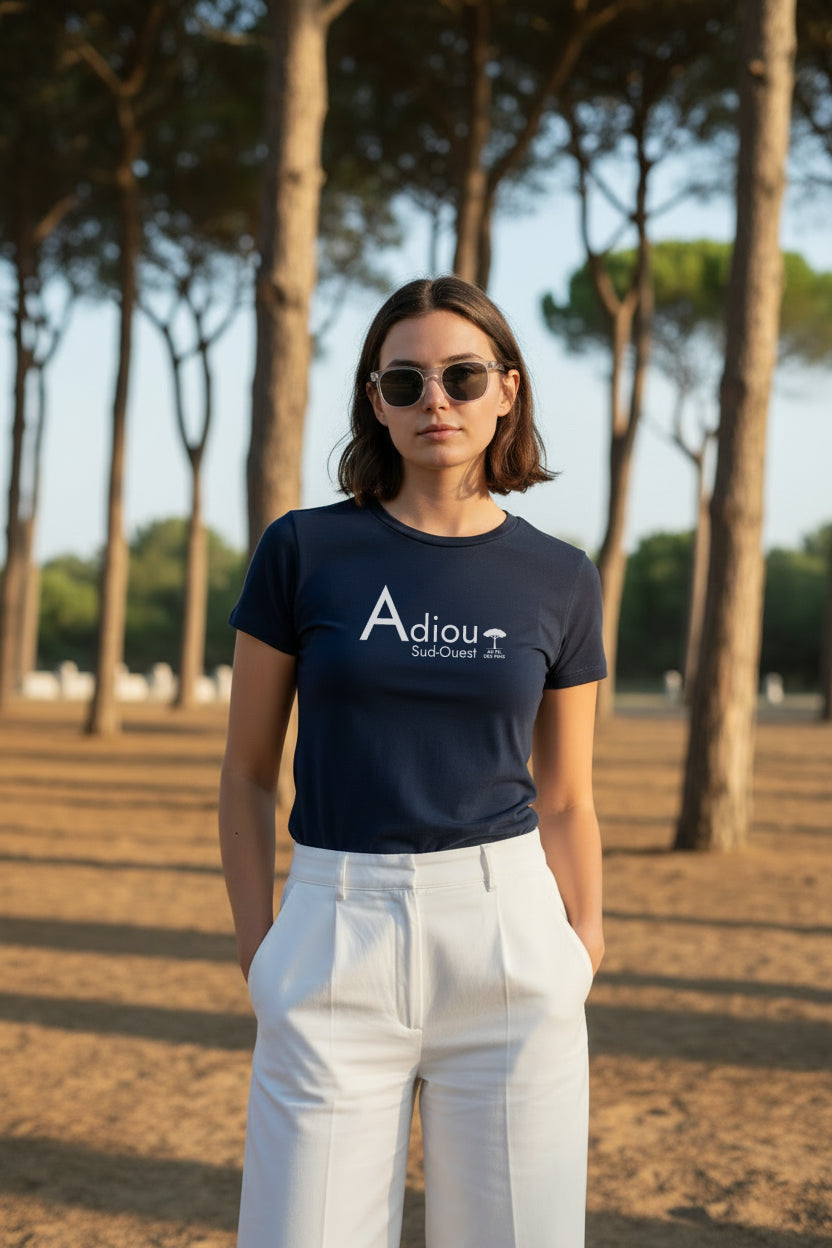 T-shirt femme bio "Adiou" – Coton GOTS | Au Fil des Pins