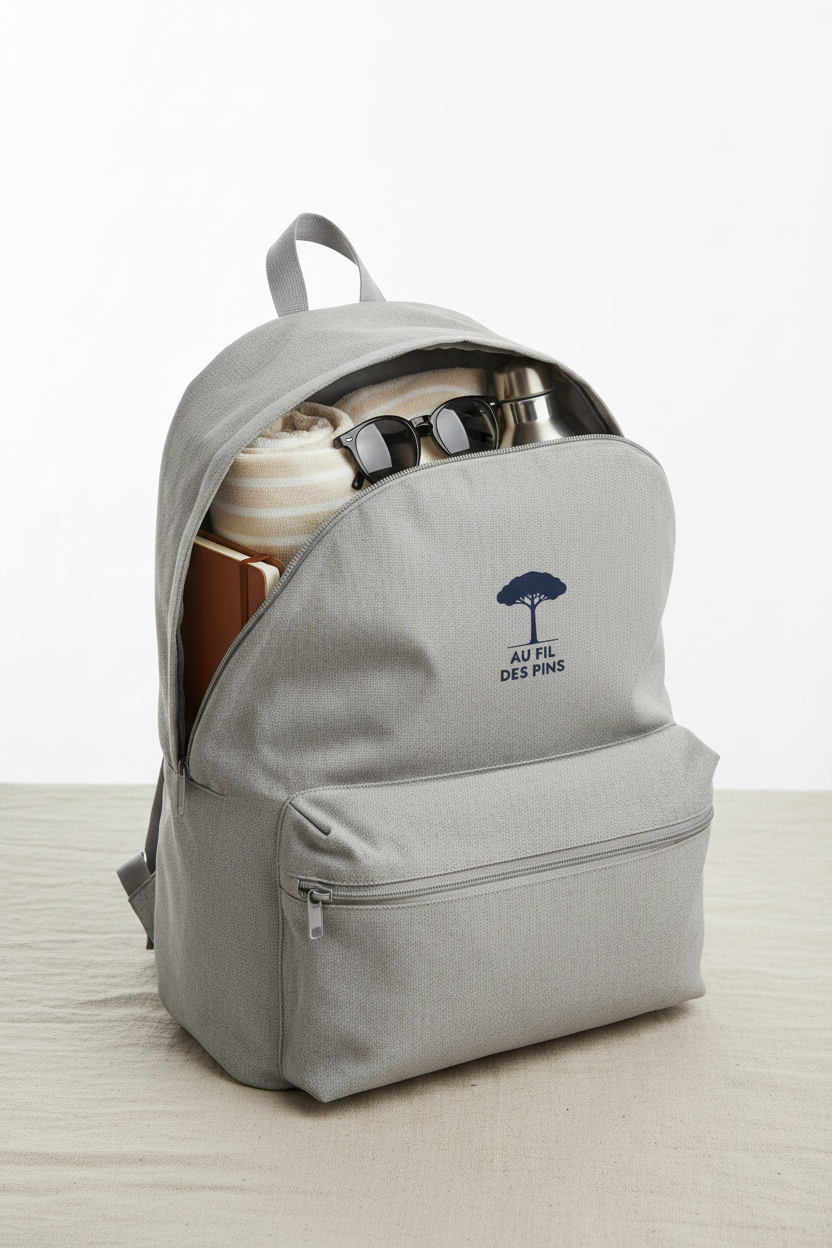 Sac gris rempli