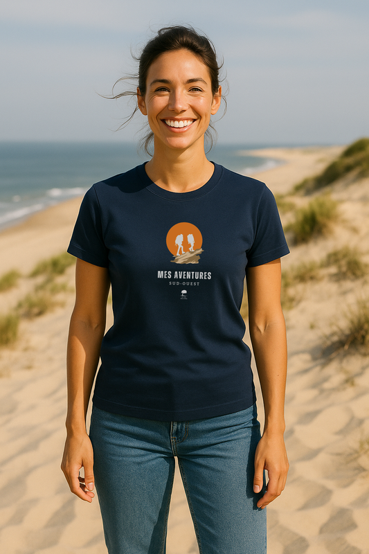 Tee-shirt Femme Éco-Responsable "Aventures" – Coton Bio