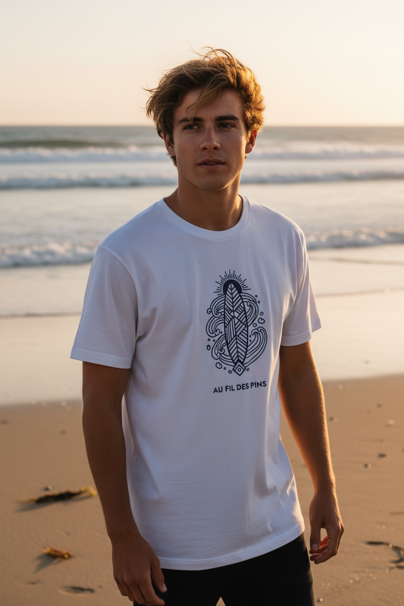 Shooting plage réaliste T-shirt Surf Tatoo