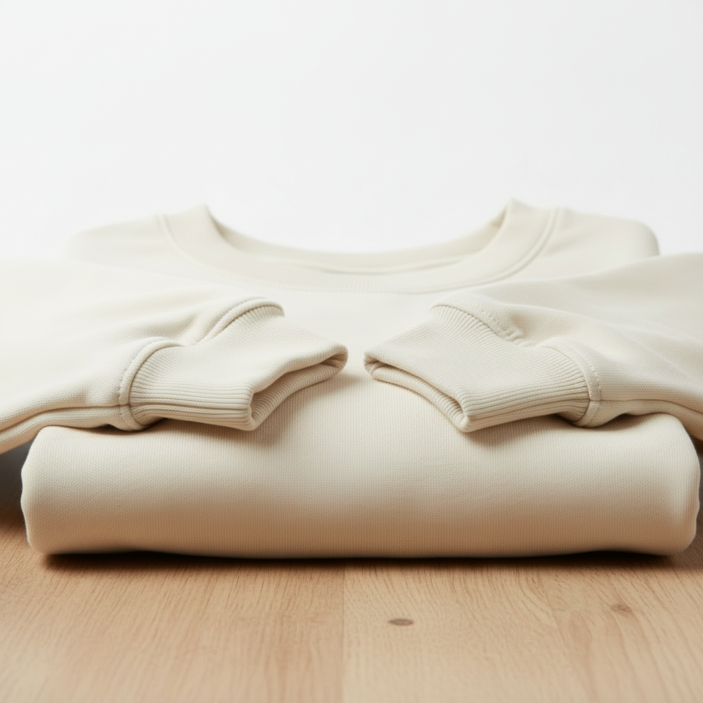 Studio sweat ivoire plié sans étiquette noire