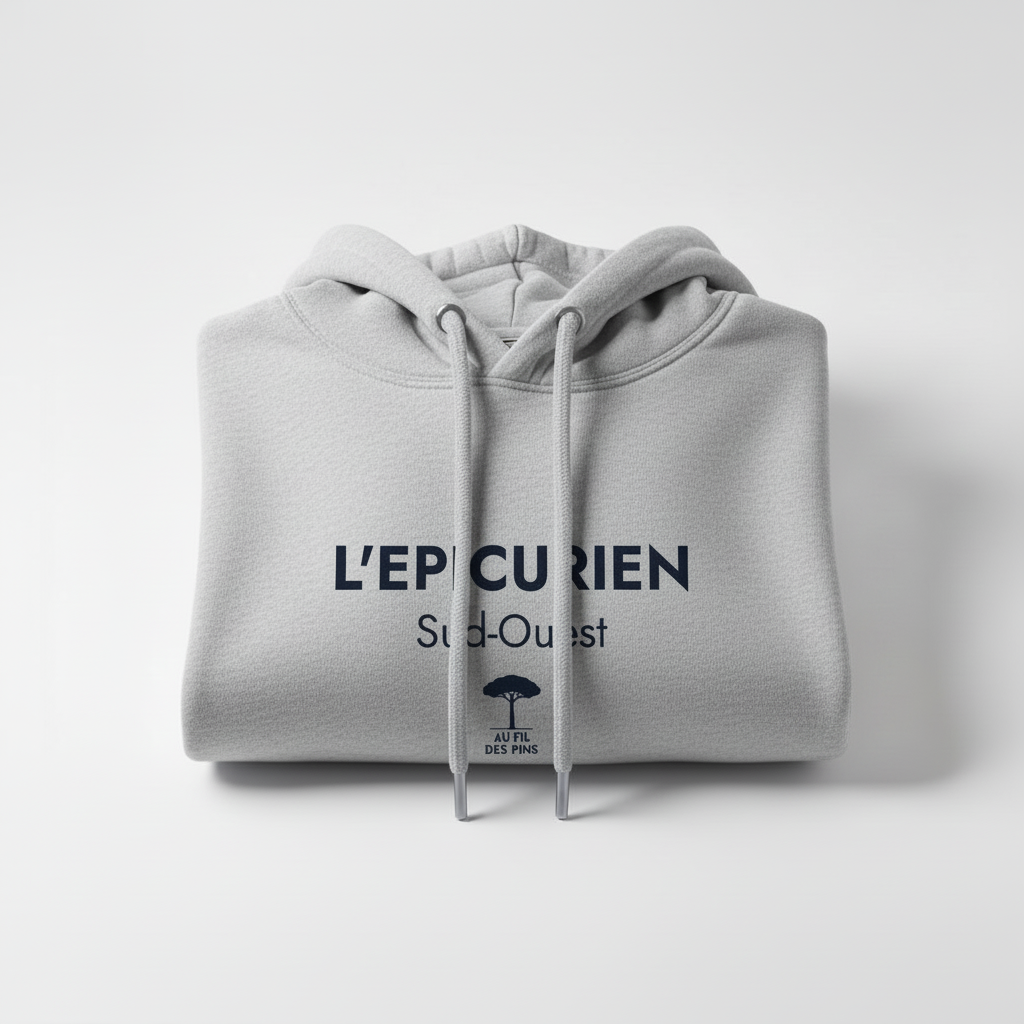 Sweat capuche gris L'Épicurien