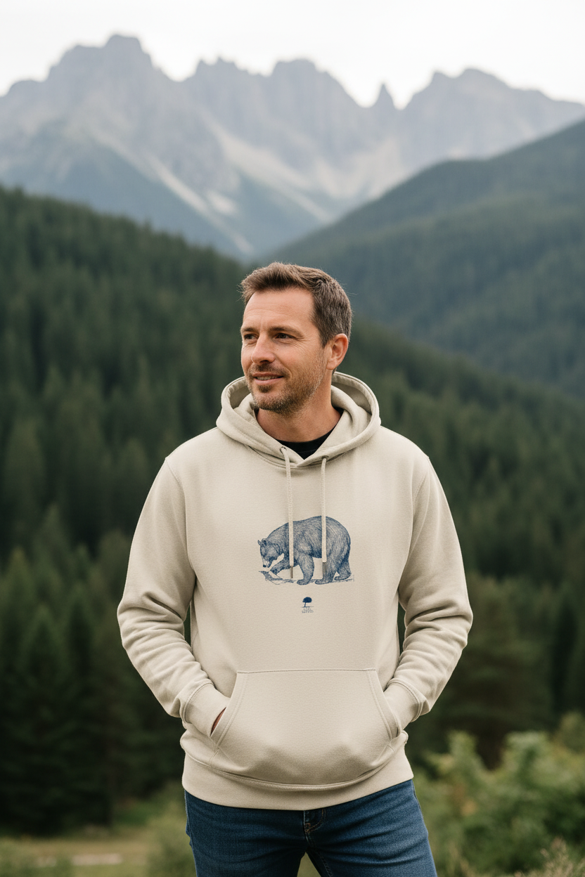 Sweat à capuche Ours - Photo lifestyle