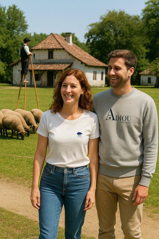 Sweat unisexe coton bio message Sud-Ouest "Adiou"