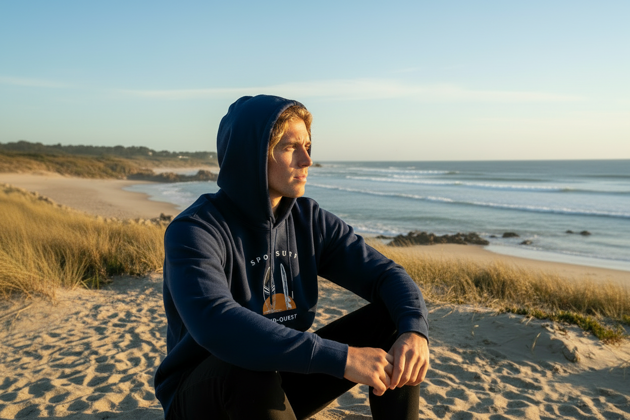 Hoodie surf éco-responsable - Design Spot Surf