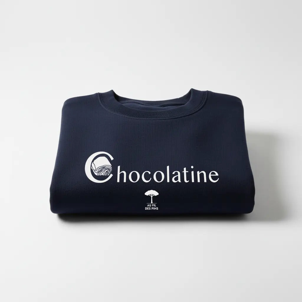 Sweat Chocolatine gris chiné plié studio – coton bio GOTS Au Fil des Pins