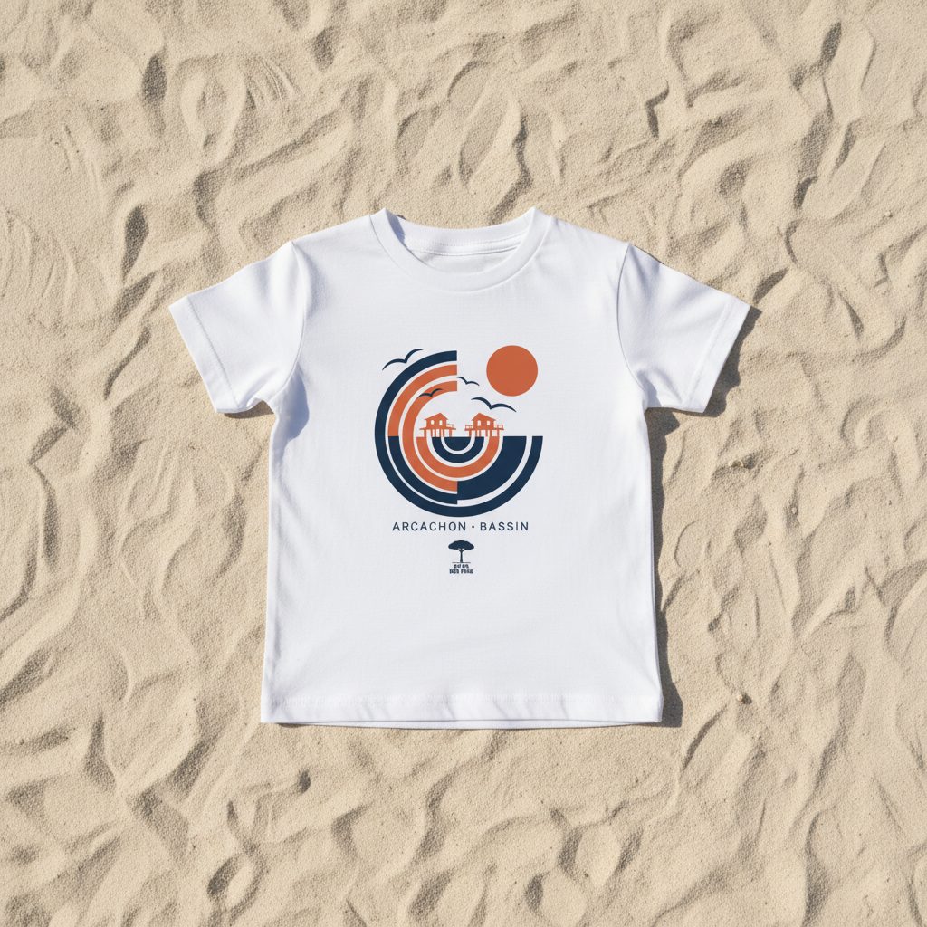 T-shirt enfant Arcachon Bassin - flat lay