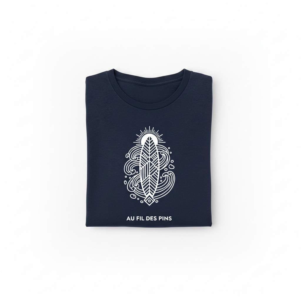 T-shirt marine plié