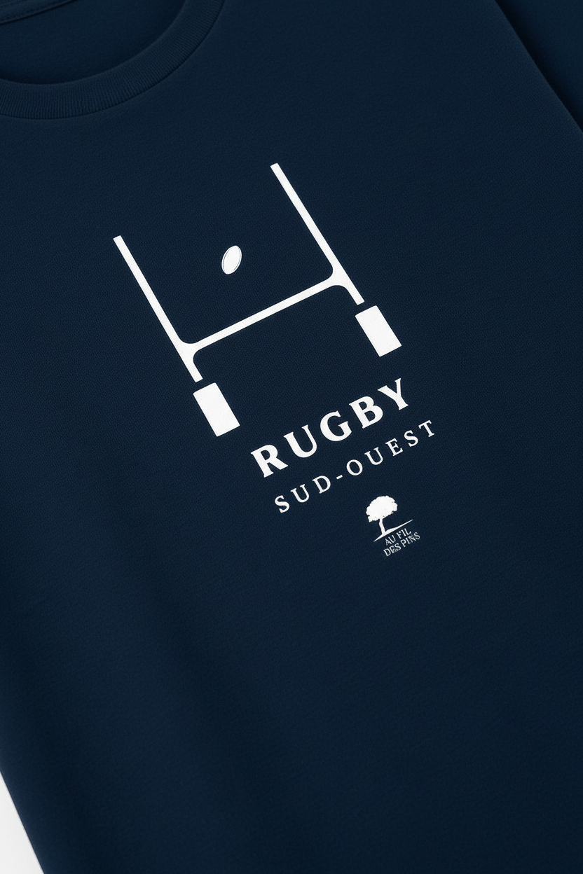 T-shirt Rugby Sud-Ouest - Macro tissu complètement lisse