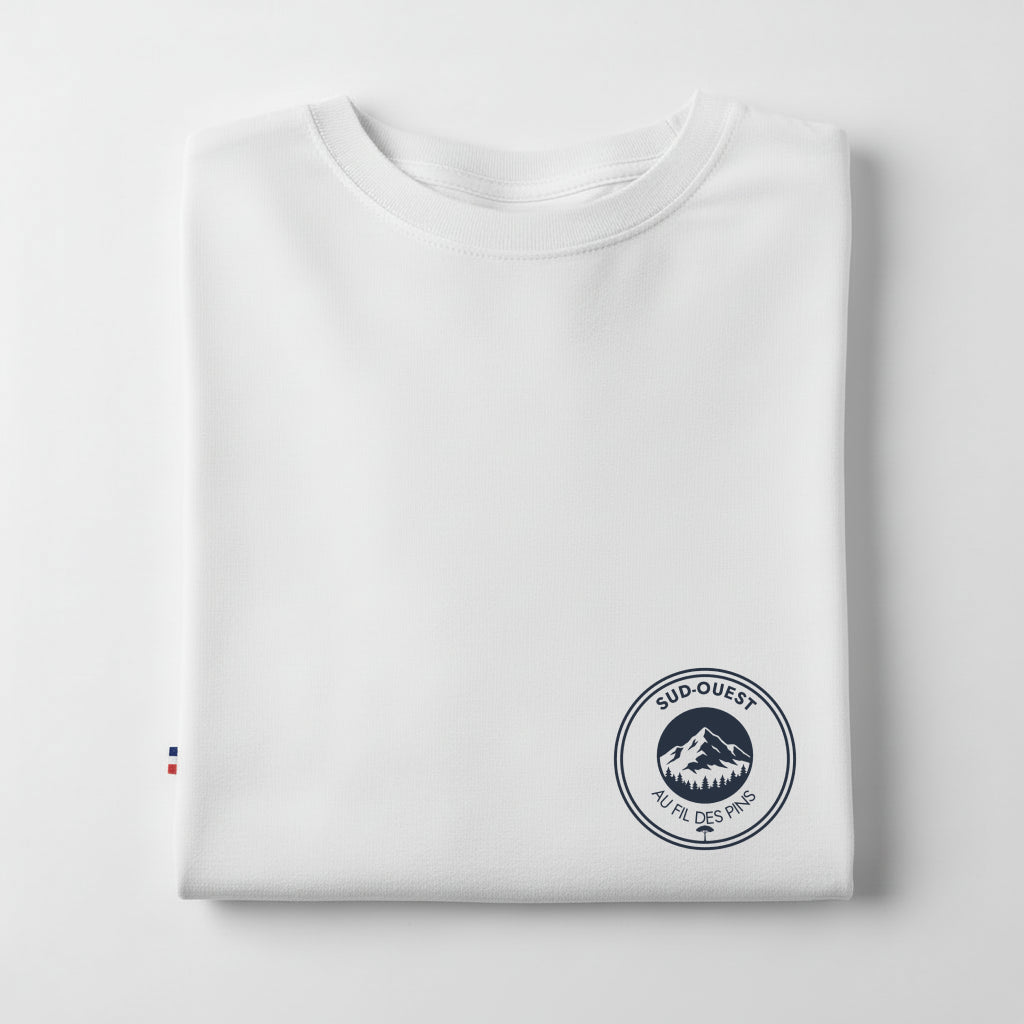 t-shirt-plie-blanc-Pyrenees-montagnes