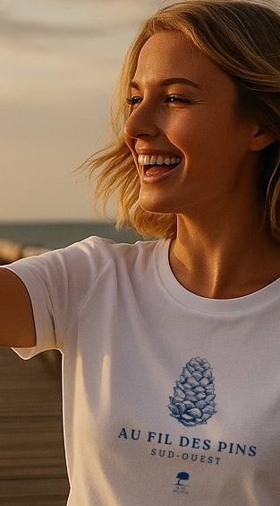 🇫🇷 Tee-shirt français femme Pomme de pin