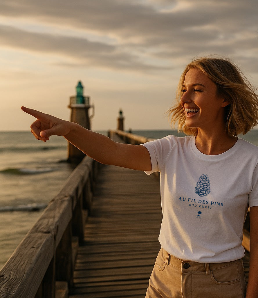🇫🇷 Tee-shirt français femme Pomme de pin