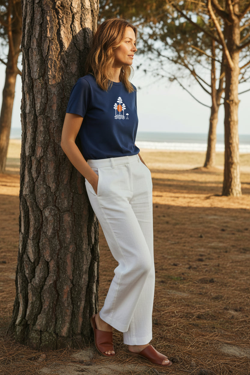 Tee-shirt éco-responsable femme Pins sur les vagues