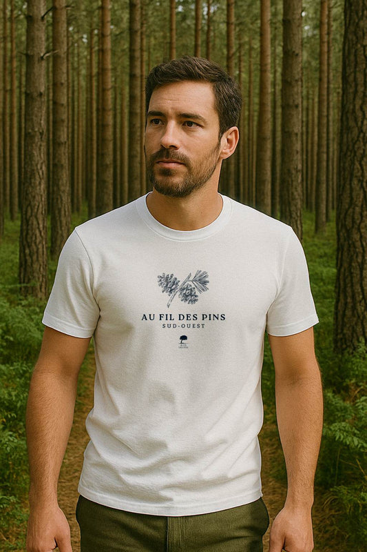 🇫🇷 Tee-shirt français homme Branche de pin - Au Fil des Pins
