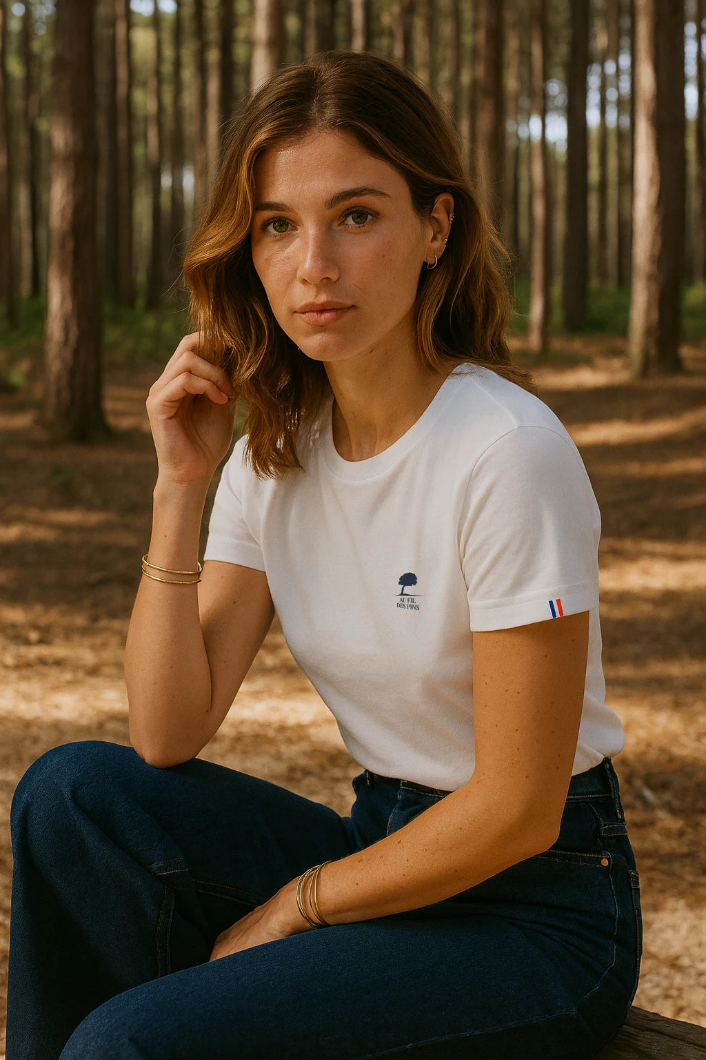 🇫🇷 Tee-shirt français femme Logo-Premium Plus-Au Fil des Pins-AU FIL DES PINS