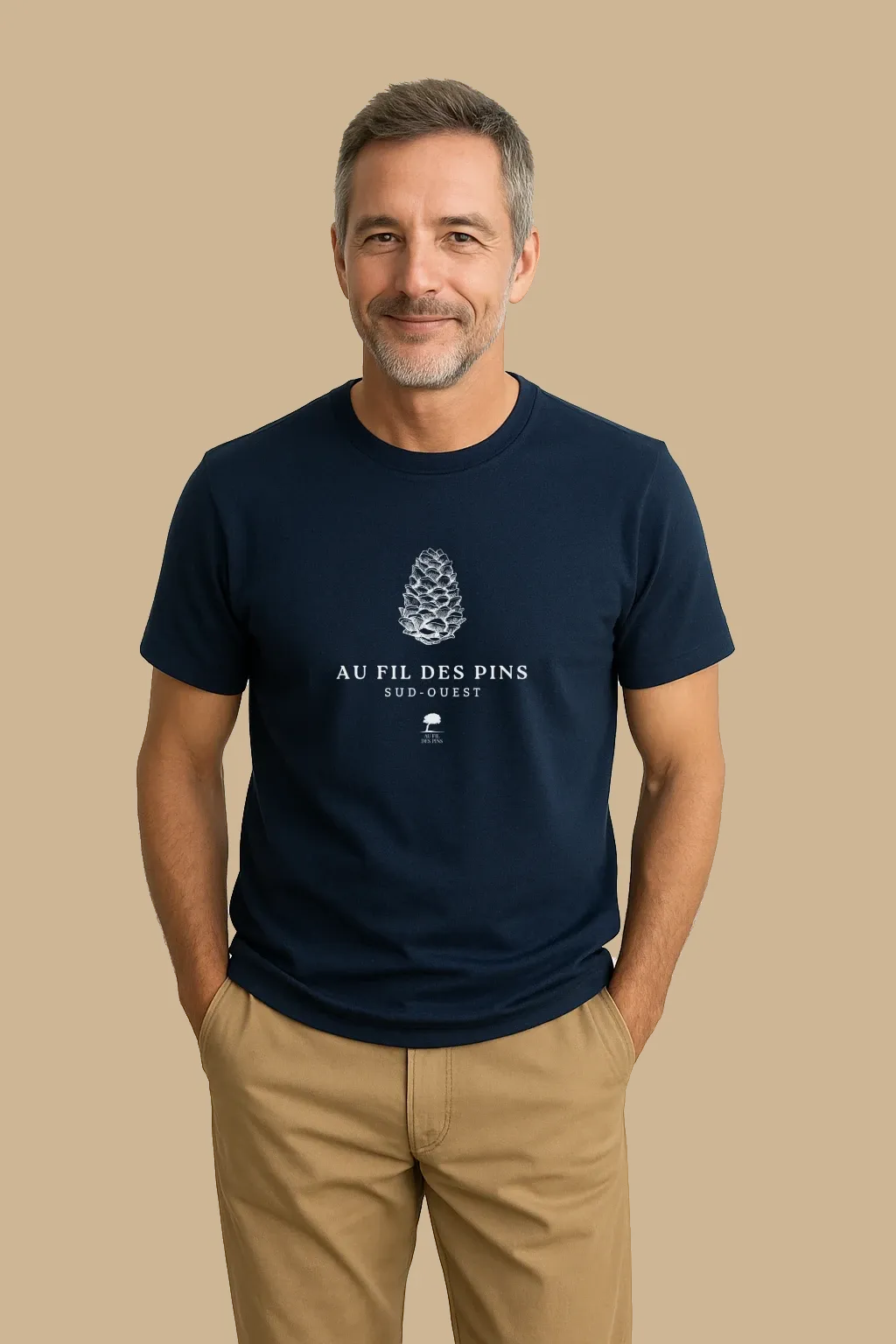 Tee-shirt Bio Homme Pomme de Pin – Mode Éco-Responsable