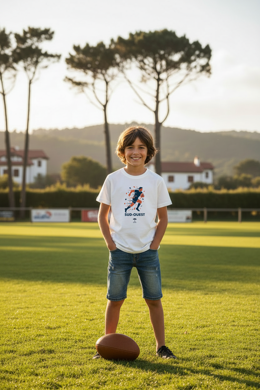 Tee-shirt éco-responsable enfant Rugby