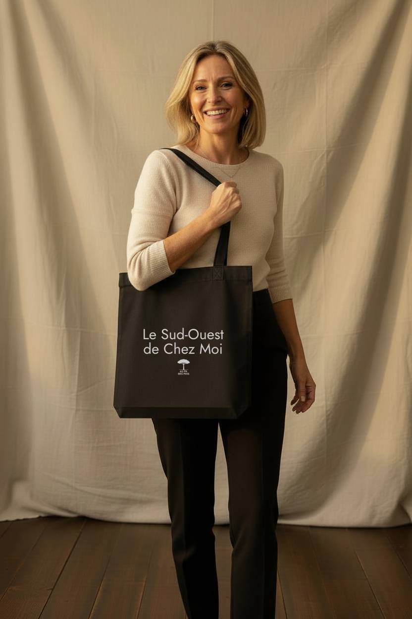 Tote bag noir Le Sud-Ouest de chez Moi